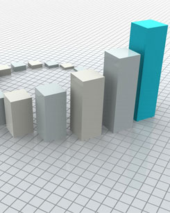 Imagen de bloques representando una gráfica de barras en tres dimensiones.